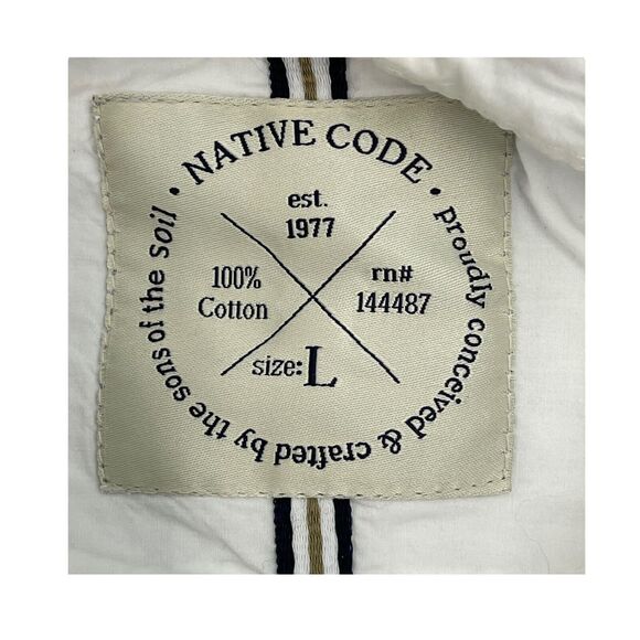 Native Code Shirt Men's Large Striped Classic Long Sleeve Button-Up - Picture 2 of 6